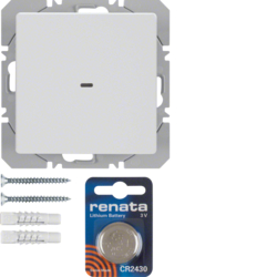 HAGER - PRZYCISK RADIOWY POJEDYNCZY PŁASKI QUICKLINK BIAŁY Q.1/Q.3 KNX RF  - 85655229