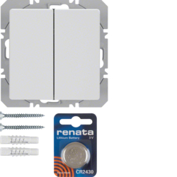 HAGER - PRZYCISK RADIOWY PODWÓJNY PŁASKI QUICKLINK BIAŁY Q.1/Q.3 KNX RF  - 85656229