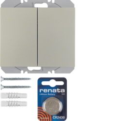 HAGER - PRZYCISK RADIOWY PODWÓJNY PŁASKI QUICKLINK STAL LAKIEROWANY K.5 KNX RF  - 85656273