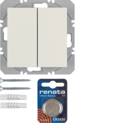 HAGER - PRZYCISK PODWÓJNY PŁASKI QUICKLINK KREM POŁYSK S.1 KNX RF  - 85656282