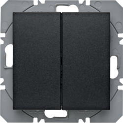 HAGER - PRZYCISK PODWÓJNY PŁASKI QUICKLINK ANTRACYT MAT B.KWADRAT/S.1/B.3/B.7 KNX RF  - 85656285