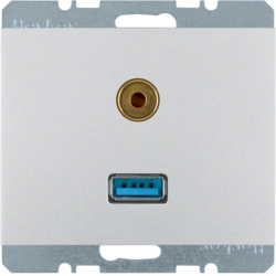 HAGER - GNIAZDO USB/3.5 MM AUDIO ALU K.5 - 3315397003