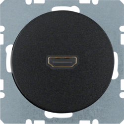 HAGER - GNIAZDO HDMI CZARNY POŁYSK R.1/R.3 - 3315422045