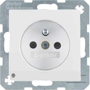 HAGER - GNIAZDO Z UZIEMIENIEM I KONTROLNĄ DIODĄ LED BIAŁY MAT S.1/B.3/B.7  - 6765101909