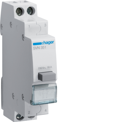 HAGER - PRZYCISK 16A STYKI 1 NO +1 NC - SVN351