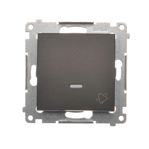 KONTAKT SIMON - Przycisk „dzwonek” z podświetleniem LED (moduł) 10AX, 250V~, szybkozłącza; brąz mat - DD1L.01/46