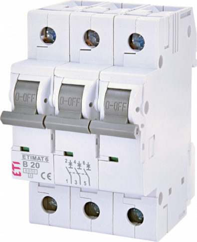 ETI - WYŁĄCZNIK NADPRĄDOWY ETIMAT 6 3P B20 - 002115517