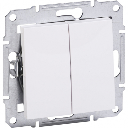 SCHNEIDER ELECTRIC - ŁĄCZNIK PODWÓJNY BEZ RAMKI ZACISKI AUTOMATYCZNE 10AX 250V BIAŁY ASFORA - EPH0301421