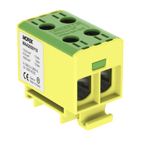MOREK - OTL50-2  żółto-zielony 2xAl/Cu 1,5-50mm2 1000V AC/1500V DC Zacisk uniwersalny - MAA2050Y10