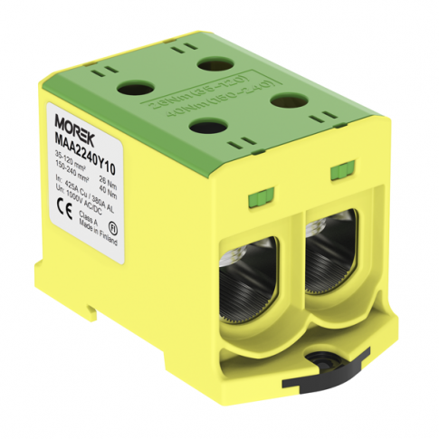 MOREK - OTL240-2  żółto-zielony 2xAl/Cu 35-240mm2 1000V AC/1500V DC Zacisk uniwersalny - MAA2240Y10