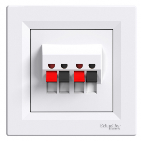 SCHNEIDER ELECTRIC - GNIAZDO GŁOŚNIKOWE PODWÓJNE BIAŁY ASFORA - EPH5700121