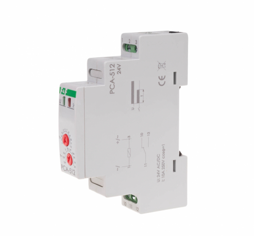 F&F - Przekaźnik czasowy awersyjny, styki: 1NO/NC 24V - PCA-512-24V