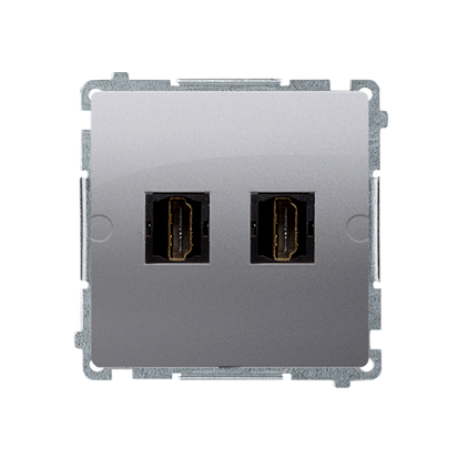 KONTAKT SIMON - Gniazdo HDMI podwójne (moduł); stal inox - BMGHDMI2.01/21