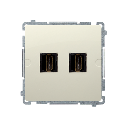 KONTAKT SIMON - Gniazdo HDMI podwójne (moduł); beż - BMGHDMI2.01/12