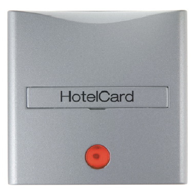 HAGER - ŁĄCZNIK NA KARTĘ HOTELOWĄ-NASADKA Z NADRUKIEM I CZERWONĄ SOCZEWKĄ ALU B.1/B.7  - 16401404