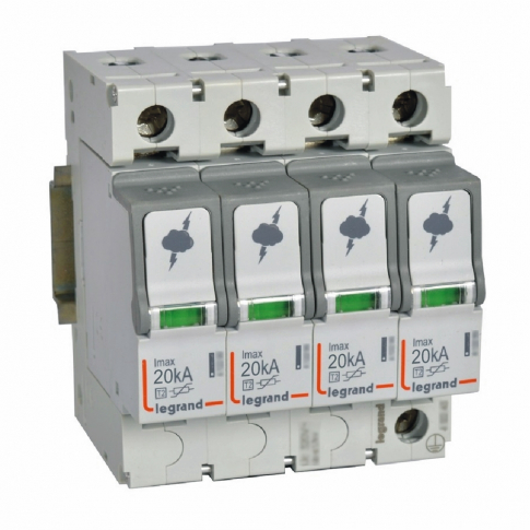 LEGRAND - OGRANICZNIK PRZEPIĘĆ AC Typ T2 4P 20kA 1,2kV ON 300 TT, TN (TNC, TNS) - 412223