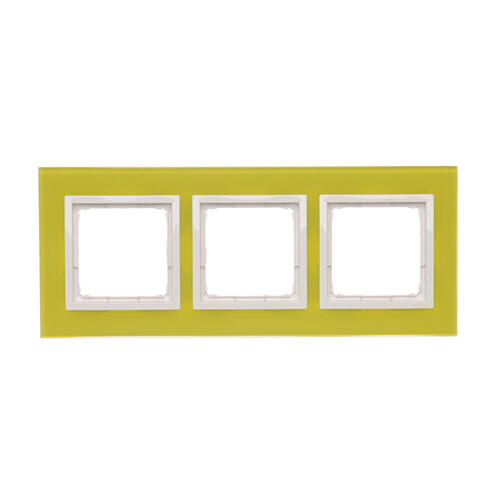 KONTAKT SIMON - Ramka 3-krotna Nature-Szkło, LIMONKOWY SORBET, IP20/IP44* (*IP44-należy zastosować zestaw uszczelek DUN3) - DRN3/90