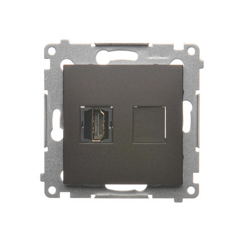 KONTAKT SIMON - Gniazdo HDMI (moduł); brąz mat - DGHDMI.01/46