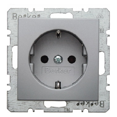 HAGER - GNIAZDO SCHUKO Z UZIEMIENIEM SAMOZACISKI ALU B.KWADRAT/B.7 - 47431404