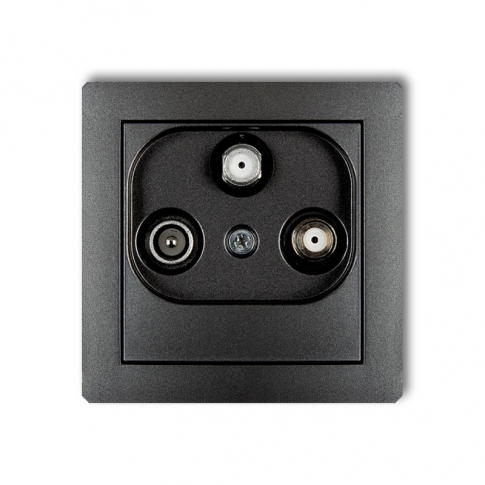 KARLIK - MECHANIZM GNIAZDA TV-SAT KOŃCOWEGO (2 WYJŚCIA SAT) GRAFITOWY - 11DGSN