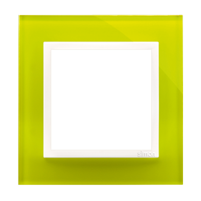KONTAKT SIMON - Ramka 1-krotna Nature-Szkło, LIMONKOWY SORBET, IP20/IP44* (*IP44-należy zastosować uszczelkę ramki DUN1) - DRN1/90