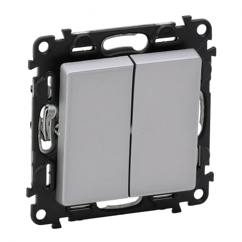 LEGRAND - ŁĄCZNIK SCHODOWY PODWÓJNY ZACISKI AUTOMATYCZNE 10AX 250V ALUMINIUM VALENA LIFE - 752308
