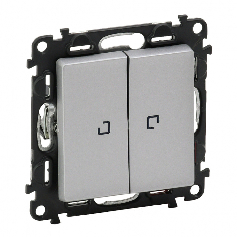 LEGRAND - ŁĄCZNIK ŚWIECZNIKOWY PODŚWIETLANY ALUMINIUM 250 V~ VALENA LIFE - 752328