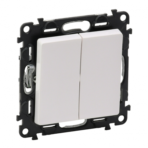 LEGRAND - PRZYCISK PODWÓJNY PRZEŁĄCZY NO/NC 6A 250V BIAŁY VALENA LIFE - 752118