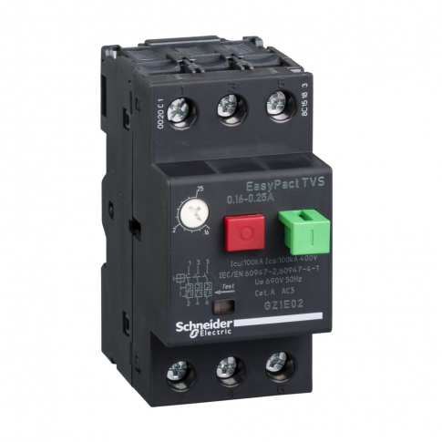 SCHNEIDER ELECTRIC - WYŁĄCZNIK SILNIKOWY MAGNETYCZNO-TERMICZNY 0,16..0,25A - GZ1E02
