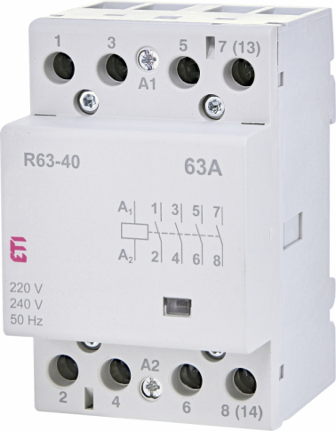 ETI - STYCZNIK MODUŁOWY 63A 4 STYKI ZWIERNE (3 MOD. 4 BIEG.) R 63-40 230V - 002463450