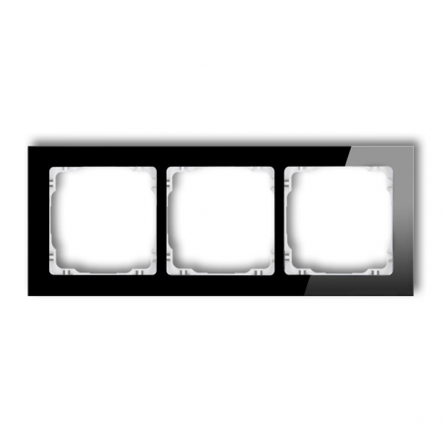KARLIK - DECO Ramka uniwersalna 3-krotna - efekt szkła (ramka: czarna; spód: biały) - 12-0-DRS-3
