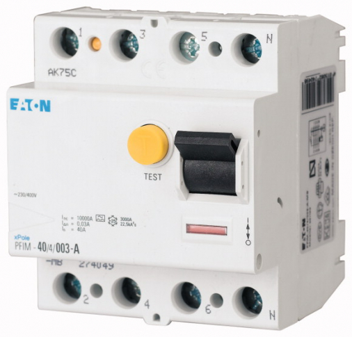 EATON - WYŁĄCZNIK RÓŻNICOWY 4-POLOWY PFIM-25/4/003-MW - 235406