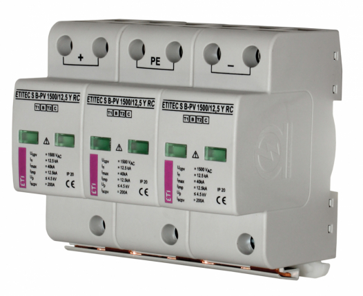 ETI - OGRANICZNIK PRZEPIĘĆ DC  T1 (B) - DO SYSTEMÓW PV ETITEC S B-PV 600/12,5 - 002440260