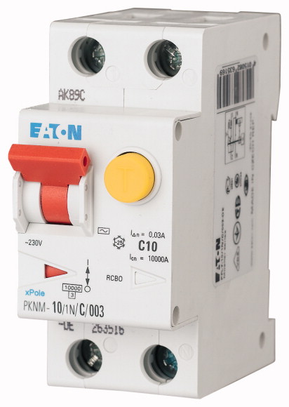 EATON - WYŁĄCZNIK RÓŻNICOWY Z CZŁONEM NADPRĄDOWYM B 10A/30MA 1 POLOWY TYP A CKN6 - 236072
