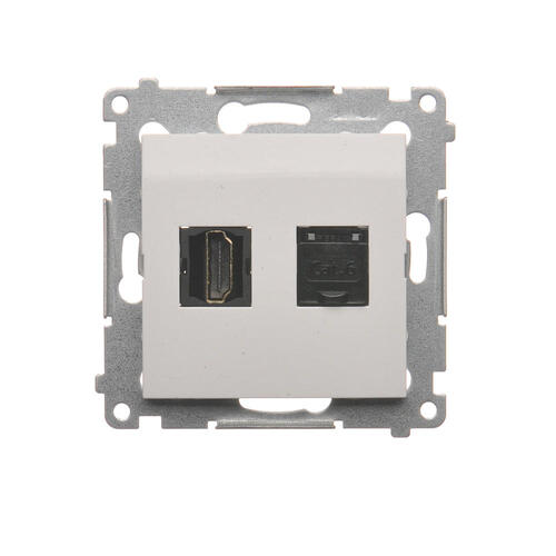 KONTAKT SIMON - GNIAZDO HDMI + RJ45 KAT.6 BIAŁY SIMON 54 - DGHRJ45.01/11