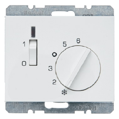 HAGER - REGULATOR TEMPERATURY POMIESZCZENIA Z ZESTYKIEM ZWIERNYM ELEMENTEM CENTRALNYM I ŁĄCZNIKIEM BIAŁY K.1 - 20307109