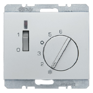 HAGER - REGULATOR TEMPERATURY POMIESZCZENIA 24V Z ZESTYKIEM ZWIERNYM ELEMENTEM CENTRALNYM I ŁĄCZNIKIEM STAL SZLACHETNA LAKIEROWANA K.5 - 20317104
