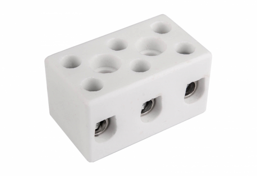 SIMET - ZŁĄCZKA GWINTOWA PORCELANOWA Z OTWORAMI MONTAŻOWYMI, 10 MM2, 3 TORY - (KOLOR BIAŁY) CPO-15A-3P - 80723516