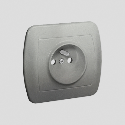 KONTAKT SIMON - GNIAZDO POJEDYNCZE Z UZIEMIENIEM 2P+Z ZACISKI ŚRUBOWE 16A 250V IP20 ALUMINIUM AKORD - AGZ1E/26
