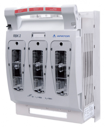 APATOR - ROZŁĄCZNIK IZOLACYJNY 400A 3 BIEGUNY KASETOWY DO WKŁADEK NOŻOWYCH RBK-2 - 63-811685-011
