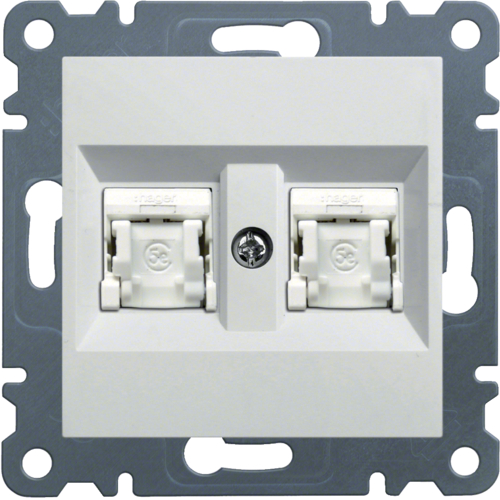HAGER - GNIAZDO KOMPUTEROWE PODWÓJNE 2X RJ45 KAT. 6 FTP BIAŁY LUMINA - WL2180