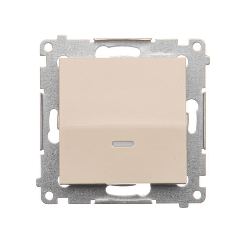 KONTAKT SIMON - Łącznik jednobiegunowy z podświetleniem LED (moduł) 16AX, 250V~, zaciski śrubowe; kremowy - DW1AL.01/41