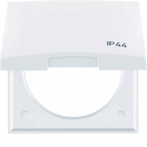 HAGER - RAMKA Z POKRYWĄ I NADRUKIEM "IP44" BIAŁY POŁYSK INTEGRO  - 818282599