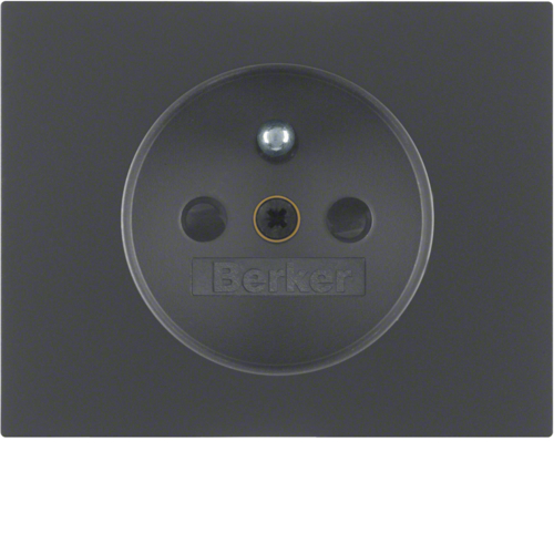 HAGER - ELEMENT CENTRALNY DO GNIAZDA Z UZIEMIENIEM Z PRZYSŁONAMI ANTRACYT MAT LAKIEROWANY K.1 - 3965757006