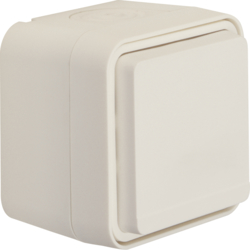 HAGER - GNIAZDO POJEDYNCZE Z UZIEMIENIEM 2P+Z KOMPLETNE 16A 250V IP55 BIAŁY W.1 - 6768813512