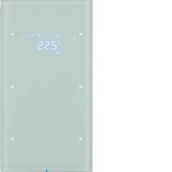 HAGER - SENSOR DOTYKOWY PODWÓJNY Z REGULATOREM TEMPERATURY BIAŁY SZKŁO R.3  - 75642050