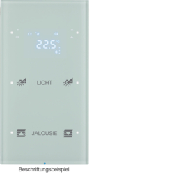 HAGER - SENSOR DOTYKOWY PODWÓJNY Z REGULATOREM TEMPERATURY KONFIGUROWALNY BIAŁY SZKŁO R.3  - 75642150