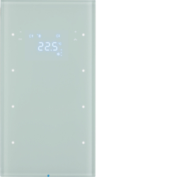 HAGER - SENSOR DOTYKOWY POTRÓJNY Z REGULATOREM TEMPERATURY BIAŁY SZKŁO R.3  - 75643050