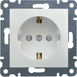 HAGER - GNIAZDO SCHUKO Z PRZESŁONĄ STYKÓW BIAŁY LUMINA 2 - WL1060