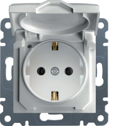 HAGER - GNIAZDO SCHUKO Z POKRYWĄ BIAŁY LUMINA 2 - WL1150